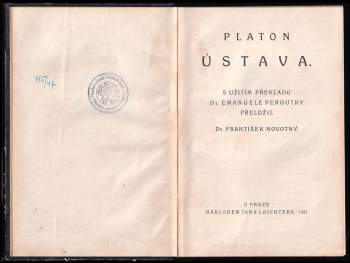 Platón: Ústava