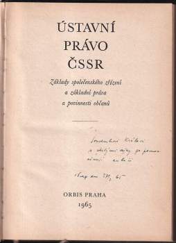 Alfred Dressler: Ústavní právo ČSSR