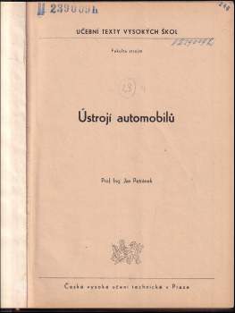 Jan Petránek: Ústrojí automobilů