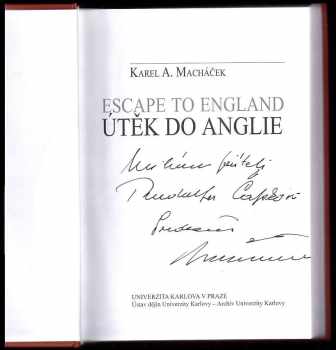 Karel Macháček: Útěk do Anglie