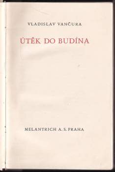 Vladislav Vančura: Útěk do Budína