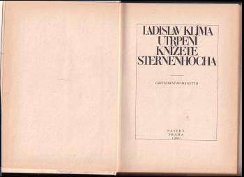 Ladislav Klíma: Utrpení knížete Sternenhocha
