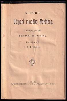 Johann Wolfgang von Goethe: Utrpení mladého Werthera