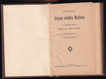 Johann Wolfgang von Goethe: Utrpení mladého Werthera
