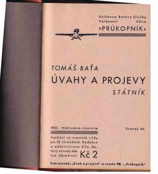 Tomáš Baťa: Úvahy a projevy