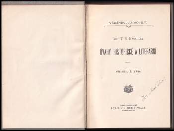 Thomas Babington Macaulay Macaulay: Úvahy historické a literární