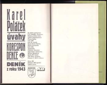 Karel Poláček: Úvahy, korespondence, deník z roku 1943