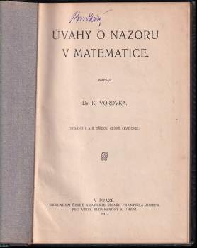 Karel Vorovka: Úvahy o názoru v matematice