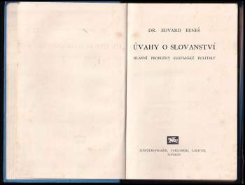 Úvahy o slovanství : hlavní problémy slovanské politiky