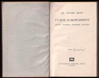 Edvard Beneš: Úvahy o slovanství