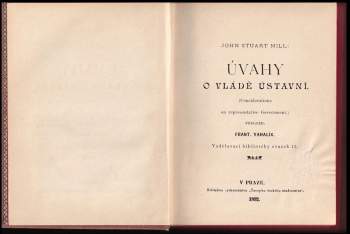 John Stuart Mill: Úvahy o vládě ústavní