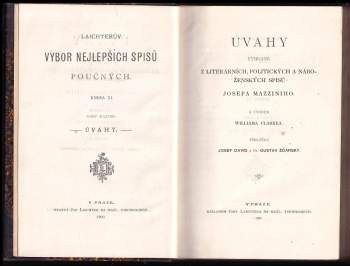 Giuseppe Mazzini: Úvahy vybrané z literárních, politických a náboženských spisů Josefa Mazziniho