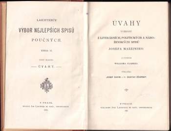 Giuseppe Mazzini: Úvahy vybrané z literárních, politických a náboženských spisů Josefa Mazziniho