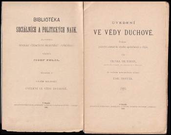 Wilhelm Dilthey: Uvedení ve vědy duchové