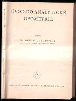 Bohumil Bydžovský: Ůvod do analytické geometrie