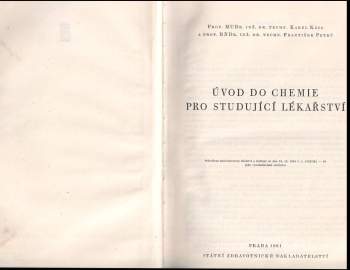 František Petrů: Úvod do chemie pro studující lékařství