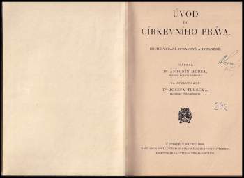 Antonín Hobza: Úvod do církevního práva