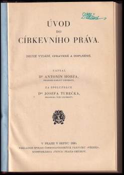 Antonín Hobza: Úvod do církevního práva