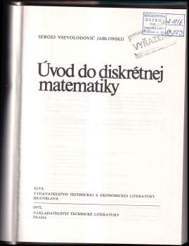 Sergej Vsevolodovič Jablonski: Úvod do diskrétnej matematiky