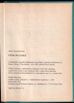 Arno Anzenbacher: Úvod do etiky