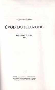 Arno Anzenbacher: Úvod do filozofie