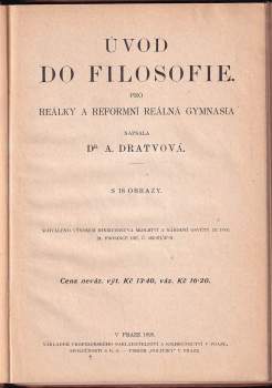 Albína Dratvová: Úvod do filosofie pro reálky a reformní reálná gymnasia