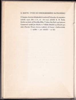 Karl Barth: Úvod do heidelberského katechismu
