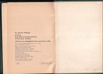 Jaroslav Podlipný: Úvod do individuálního výcviku učňů