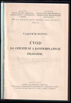Vladimír Hoppe: Úvod do intuitivní a kontemplativní filosofie