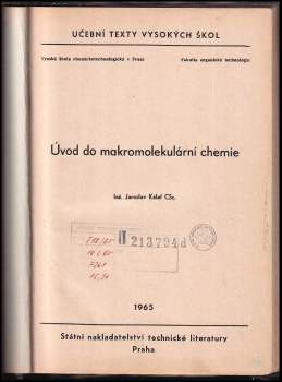 Jaroslav Kálal: Úvod do makromolekulární chemie