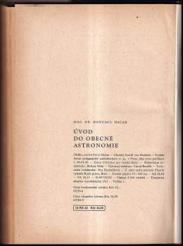 Bohumil Hacar: Úvod do obecné astronomie