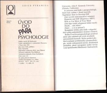 Milan Rýzl: Úvod do parapsychologie