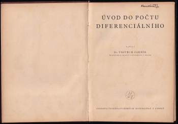 Vojtěch Jarník: Úvod do počtu diferenciálního