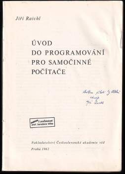 Jiří Raichl: Úvod do programování pro samočinné počítače