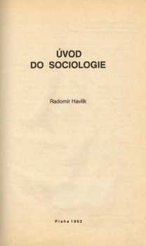 Úvod do sociologie