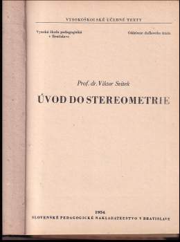 Viktor Svitek: Úvod do stereometrie