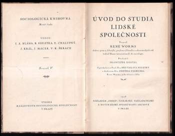 René Worms: Úvod do studia lidské společnosti
