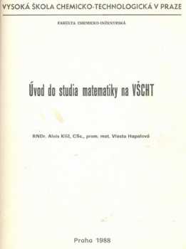 Úvod do studia matematiky na VŠCHT