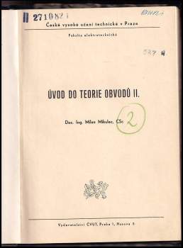 Milan Mikulec: Úvod do teorie obvodů