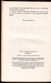 Georg Wilhelm Friedrich Hegel: Úvod k dějinám filosofie