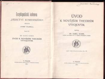 Karel Domin: Úvod k novějším theoriím vývojovým