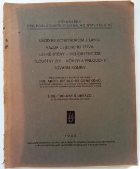 Alois Jan Čenský: Úvod ke konstrukcím z cihel