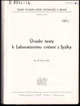 Jiří Vávra: Úvodní texty k Laboratornímu cvičení z fyziky