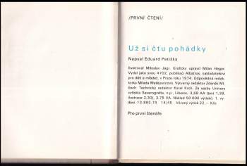 Eduard Petiška: Už si čtu pohádky