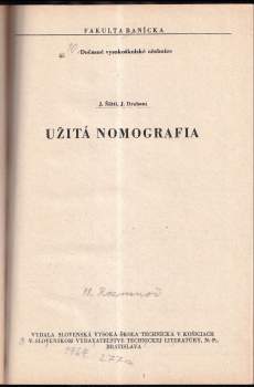 Juraj Šütti: Užitá nomografia