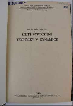 Václav Chyba: Užití výpočetní techniky v dynamice