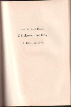 Karel Domin: Užitkové rostliny