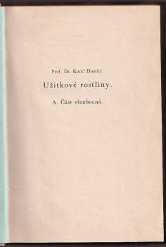 Karel Domin: Užitkové rostliny