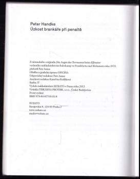 Peter Handke: Úzkost brankáře při penaltě