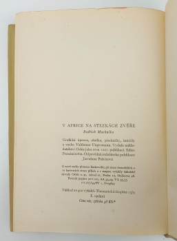 Bedřich Machulka: V Africe na stezkách zvěře